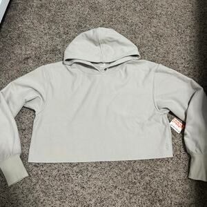 Free people beige crop hoodie